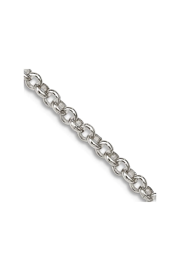 925 Sterling Silver Solid Polished 2.5mm Rolo Chain Necklace 16 Inch Lobster Claw Chain Necklace for Women and Men