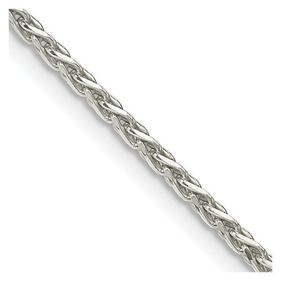 925 Sterling Silver Solid Polished 2mm D Cut Spiga Chain Necklace 20 Inch Lobster Claw - Chain Necklace for Women and Me