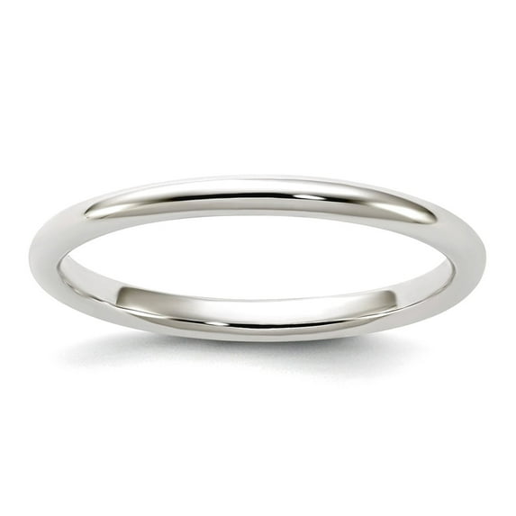 925 Sterling Silver Solid Polished 2mm Half Round Size 13 Band Ring Ring for Women and Men