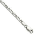 thumbnail image 1 of 925 Sterling Silver Solid Polished 3mm Figaro Chain Bracelet 7 Inch Lobster Claw Link Bracelet for Women and Men, 1 of 2