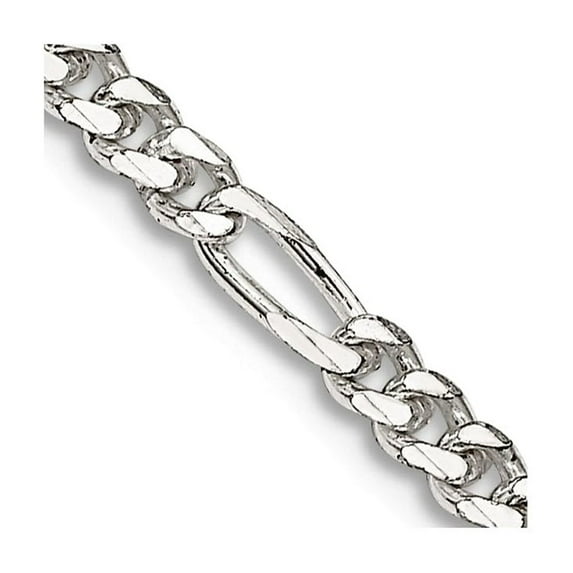 925 Sterling Silver Solid Polished 3mm Figaro Chain Necklace 16 Inch Lobster Claw Chain Necklace for Women and Men