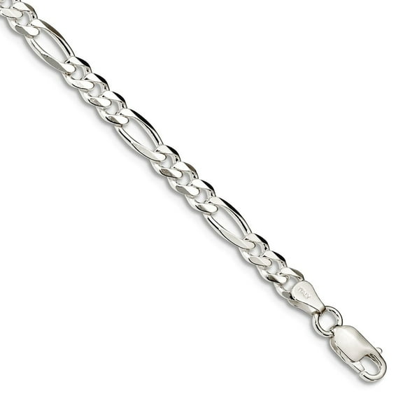 Primal Silver Sterling Silver 4.5mm Figaro Chain Bracelet