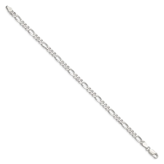 Primal Silver Sterling Silver 4.5mm Figaro Chain Bracelet