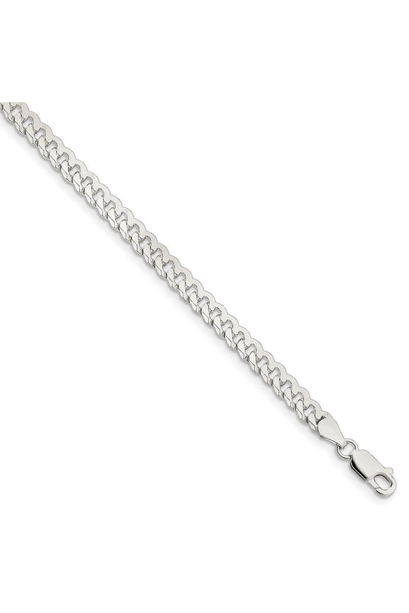 Sterling Silver 4.5mm Beveled Curb Chain Bracelet