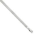 thumbnail image 1 of 925 Sterling Silver Solid Polished 4.5mm Beveled Curb Chain Bracelet 8 Inch Lobster Claw Link Bracelet for Women and Men, 1 of 2