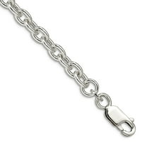 925 Sterling Silver Solid Polished 4.5mm Cable Chain Bracelet 8 Inch Lobster Claw Link Bracelet for Women and Men