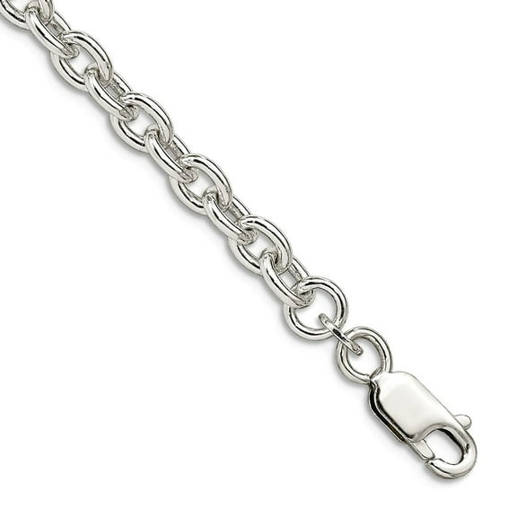 925 Sterling Silver Solid Polished 4.5mm Cable Chain Bracelet 8 Inch Lobster Claw Link Bracelet for Women and Men