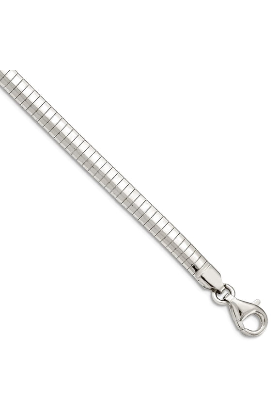 925 Sterling Silver Solid Polished 4mm Cubetto Bracelet 8 Inch Lobster Claw Link Bracelet for Women