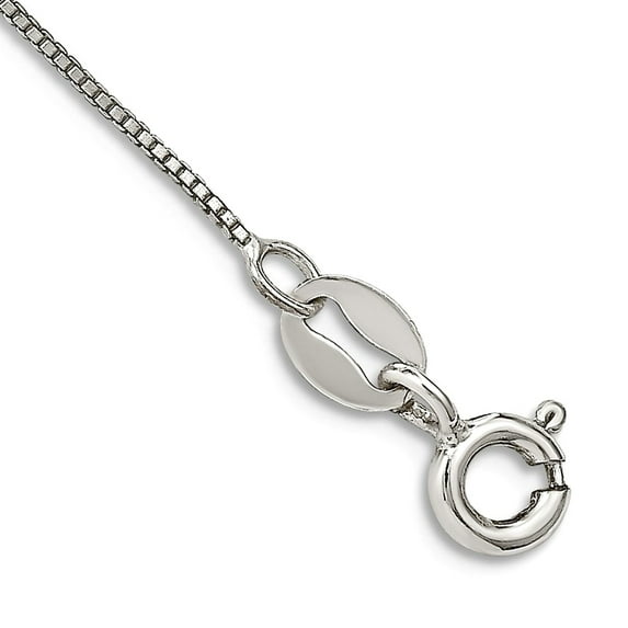 925 Sterling Silver Solid Polished .5mm Box Chain Ankle Bracelet 10 Inch Spring-Ring Anklet for Women and Men