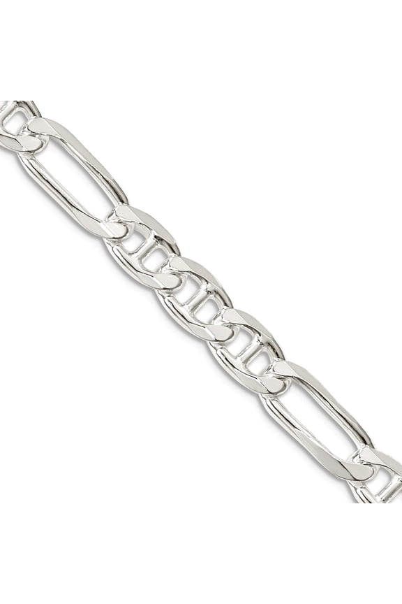 925 Sterling Silver Solid Polished 6.5mm Figaro Nautical Ship Mariner Anchor Chain Necklace 20 Inch Lobster Claw Chain-N