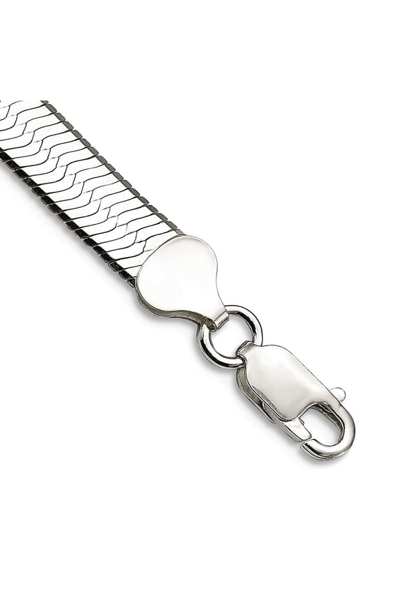 925 Sterling Silver Solid Polished 7mm Magic Herringbone Link Bracelet 7 Inch Lobster Claw Link Bracelet for Women