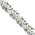 thumbnail image 1 of 925 Sterling Silver Solid Polished 8.25mm Square Byzantine Chain 24 Inch Lobster Claw Chain Necklace for Women and Men, 1 of 2