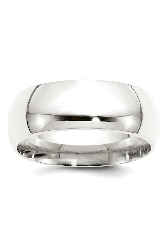 925 Sterling Silver Solid Polished 8mm Comfort-Fit Band Ring Size 8.5 Ring for Women and Men