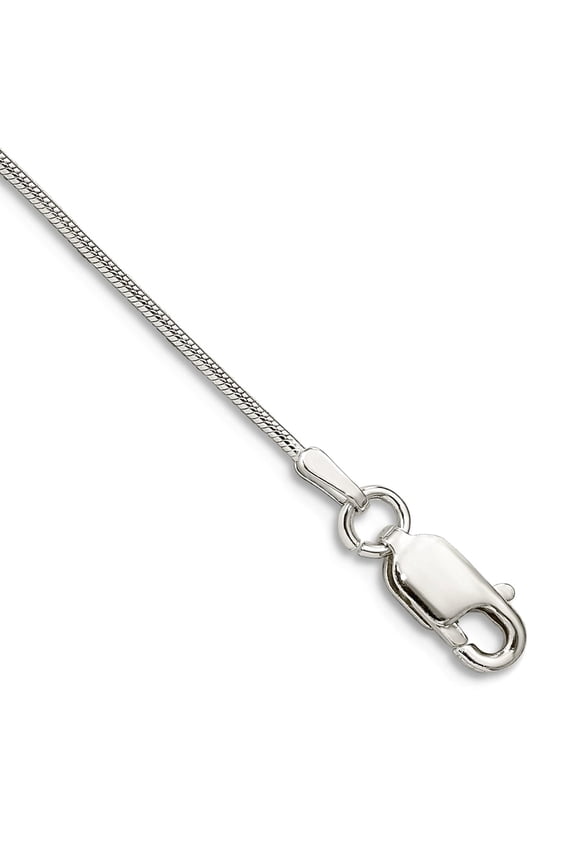 925 Sterling Silver Solid Polished .8mm Round Snake Chain Anklet 9 Inch Lobster Claw Anklet for Women and Men