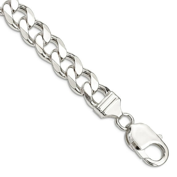 925 Sterling Silver Solid Polished 9mm Curb Chain Anklet 9 Inch Lobster Claw-Anklet for Women and Men