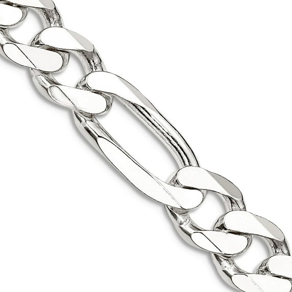925 Sterling Silver Solid Polished 9mm Figaro Chain Necklace 18 Inch Lobster Claw Chain-Necklace for Women and Men