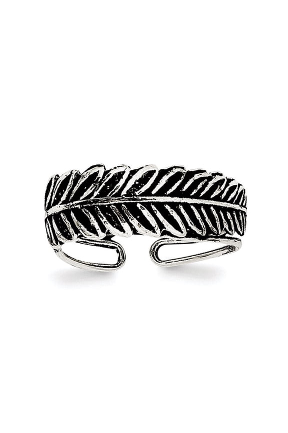 925 Sterling Silver Solid Polished Artisan Oxidized Fancy Toe Ring - Toe Ring for Women