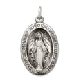 thumbnail image 1 of 925 Sterling Silver Solid Polished Oxidized Not engraveable Immaculate Conception Medal Charm 23x12mm Wide Pendant Neckl, 1 of 2