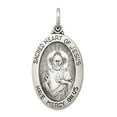 thumbnail image 1 of 925 Sterling Silver Solid Polished Oxidized Not engraveable Sacred Love Heart of Religious Faith Inspiration Jesus Medal, 1 of 2