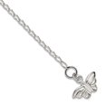 thumbnail image 1 of 925 Sterling Silver Solid Polished Butterfly Angel Wings Anklet 10 Inch Spring-Ring 17mm Wide Anklet for Women, 1 of 2