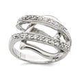 thumbnail image 1 of 925 Sterling Silver Solid Polished Cubic Zirconia Captured Love Heart Ring Size 6 Statement Ring for Women, 1 of 2