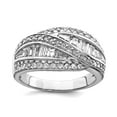 thumbnail image 1 of 925 Sterling Silver Solid Polished Cubic Zirconia Ring Size 6 Ring for Women, 1 of 2