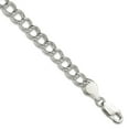 thumbnail image 1 of 925 Sterling Silver Solid Polished Charm Bracelet 7 Inch Lobster Claw 6mm Wide Charm Bracelet for Women, 1 of 2