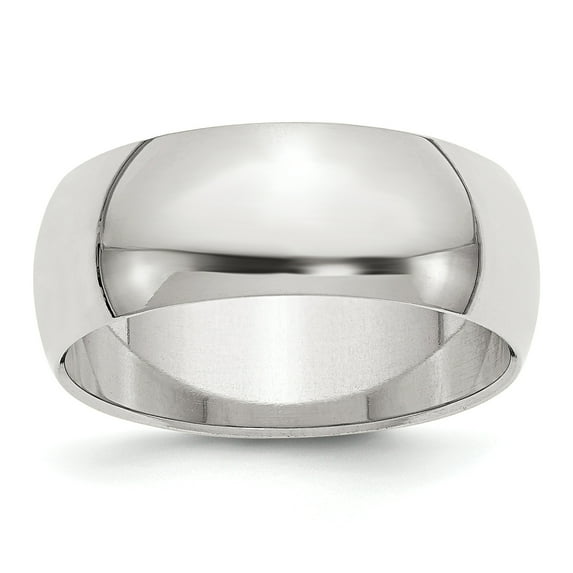 925 Sterling Silver Solid Polished 8mm Half Round Size 12.5 Band Ring Ring for Women and Men