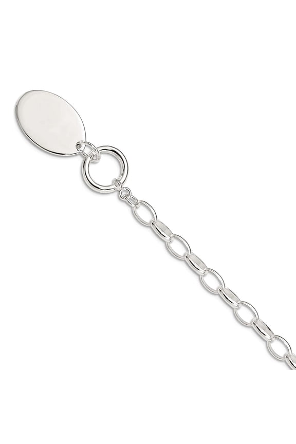 925 Sterling Silver Solid Polished Fancy Oval Disc Bracelet 7 Inch Toggle 21mm Wide Link Bracelet for Women