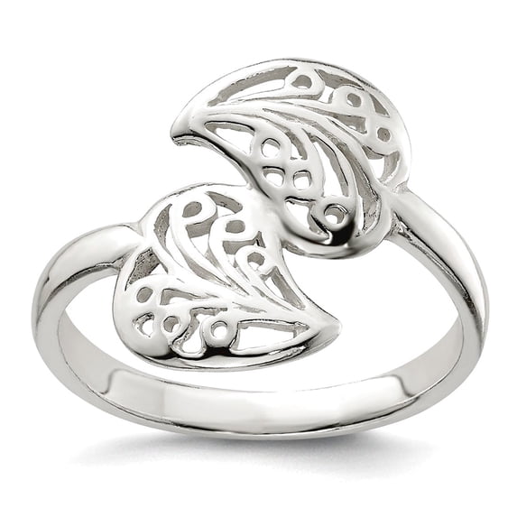 925 Sterling Silver Solid Polished Filigree Ring Size 7 Ring for Women - 2.1 Grams