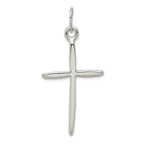 925 Sterling Silver Solid Polished Passion Religious Faith Cross Charm 25x12mm Wide Pendant Necklace for Women