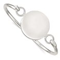 thumbnail image 1 of 925 Sterling Silver Solid Polished Flexible Engravable (front only) Bangle With Round ID Plate Bracelet 3mm Wide Cuff Br, 1 of 2