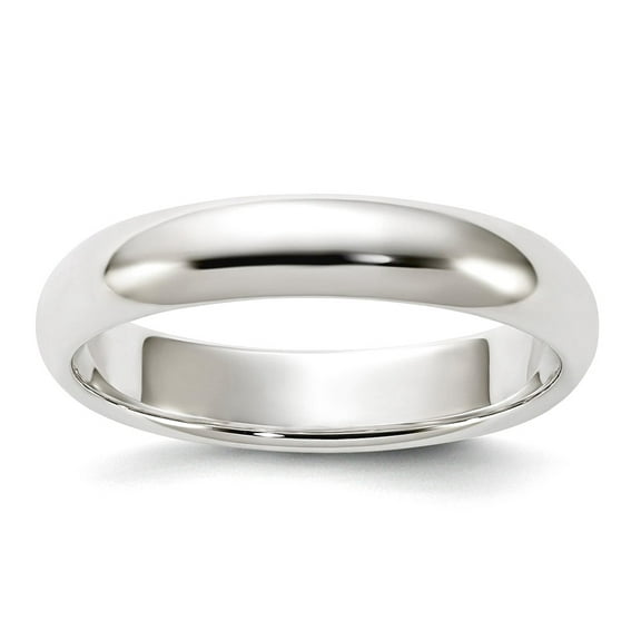 925 Sterling Silver Solid Polished Half Round 4mm Half-Round Band Ring Size 6.5 Ring for Women and Men