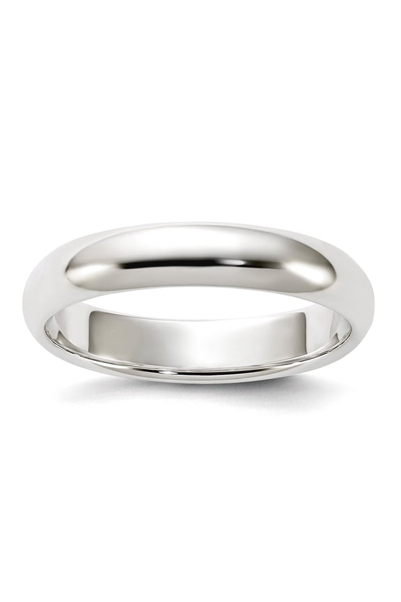 925 Sterling Silver Solid Polished Half Round 4mm Half-Round Band Ring Size 7.5 Ring for Women and Men