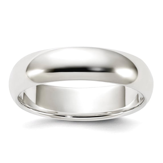 925 Sterling Silver Solid Polished Half Round 5mm Half-Round Band Ring Size 8.5 Ring for Women and Men