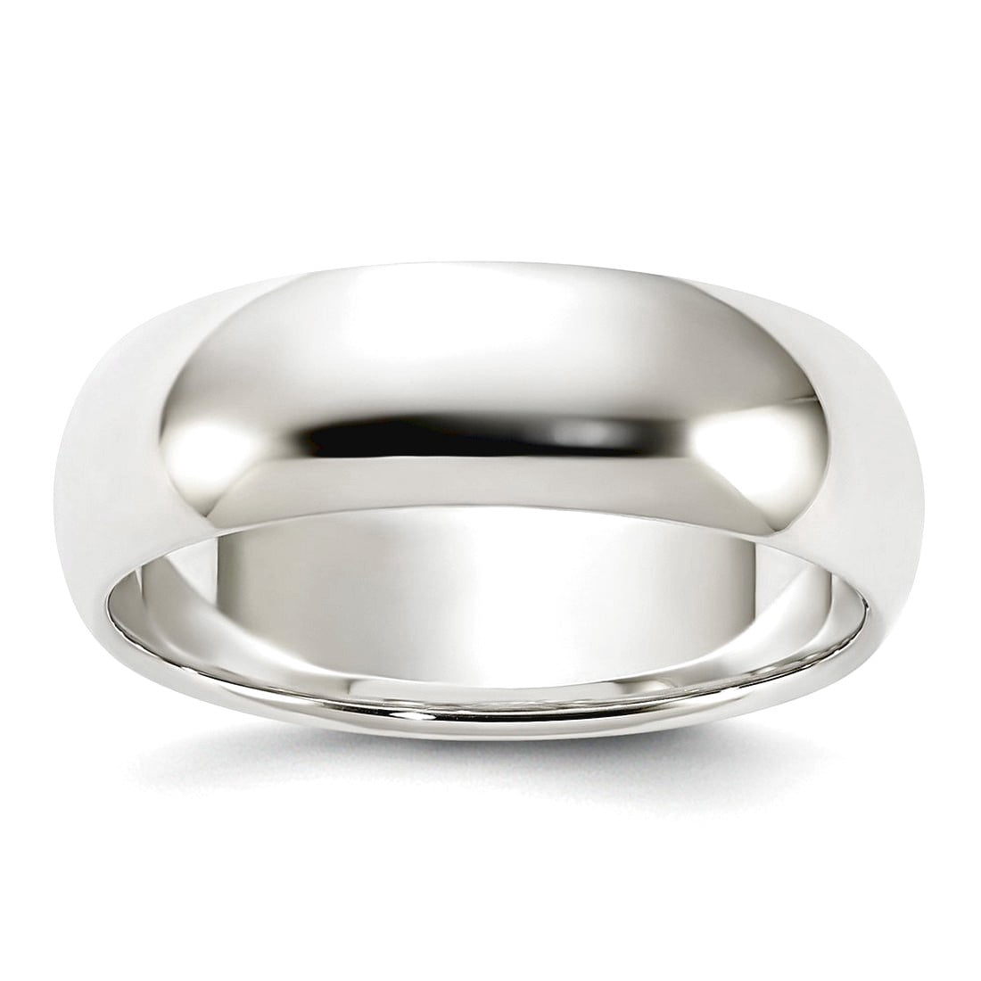 Slightly Rounded Ring Band 925 Sterling Silver Solid Polished Half Round 6mm Half-Round Band Ring ...