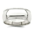 thumbnail image 1 of 925 Sterling Silver Solid Polished Half Round 8mm Milgrain Band Ring Size 8 Ring for Women and Men, 1 of 2