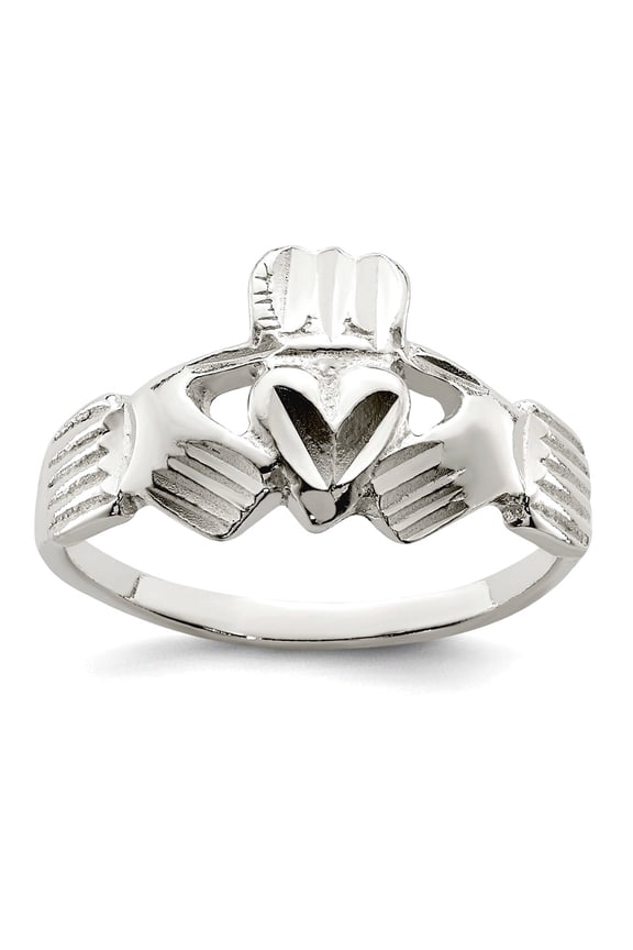 925 Sterling Silver Solid Polished Irish Claddagh Celtic Trinity Knot Ring Size 6 Ring for Women