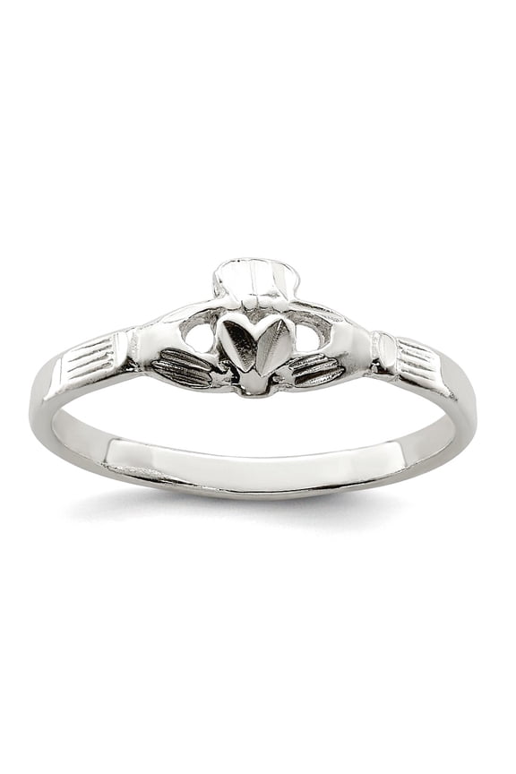 925 Sterling Silver Solid Polished Irish Claddagh Celtic Trinity Knot Ring Size 7 2mm Wide Ring for Women