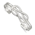 thumbnail image 1 of 925 Sterling Silver Solid Polished Knot Design Cuff Stackable Bangle 6mm Wide Cuff Bracelet for Women, 1 of 2