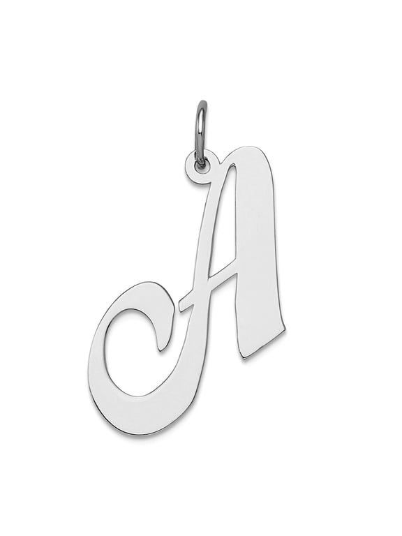 925 Sterling Silver Solid Polished Large Fancy Script Letter Name Personalized Monogram Initial A Charm 21x24mm Wide Pen