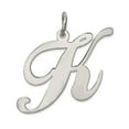 thumbnail image 1 of 925 Sterling Silver Solid Polished Large Fancy Script Letter Name Personalized Monogram Initial K Charm 21x17mm Wide Pen, 1 of 2