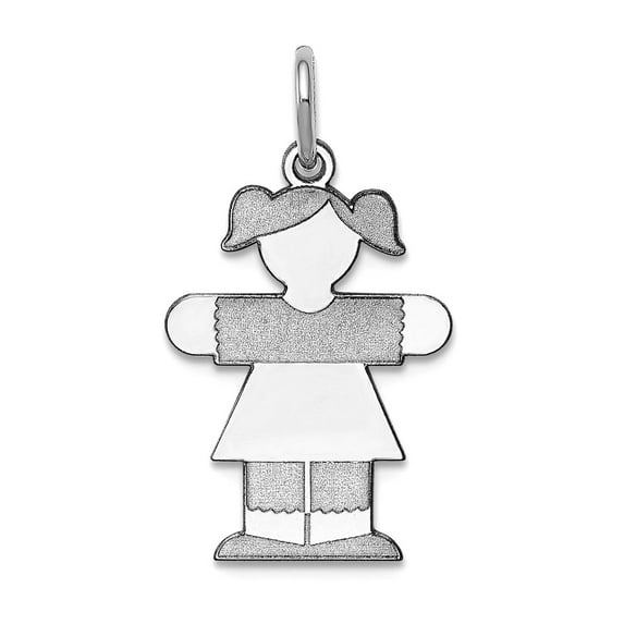 925 Sterling Silver Solid Polished Laser-cut Charm 24x14mm Wide Pendant Necklace for Women