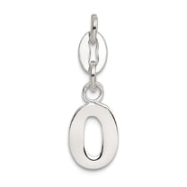 925 Sterling Silver Solid Polished Letter Name Personalized Monogram Initial O Pendant Necklace 16x7mm Wide Pendant for