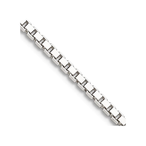 925 Sterling Silver Solid Polished Lobster Claw Closure 1.75mm Box Chain Necklace 24 Inch Spring-Ring Chain Necklace for