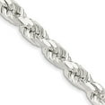 thumbnail image 1 of 925 Sterling Silver Solid Polished Lobster Claw Closure 8.00mm Sparkle Cut Rope Chain Necklace 20 Inch - Chain Necklace, 1 of 2