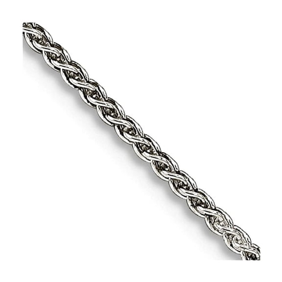925 Sterling Silver Solid Polished Lobster Claw Closure Spiga Necklace 20 Inch 1.25mm Spring-Ring Pendant Necklace for W