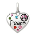 thumbnail image 1 of 925 Sterling Silver Solid Polished Love Heart Peace Charm 18x15mm Wide Pendant Necklace for Women, 1 of 2