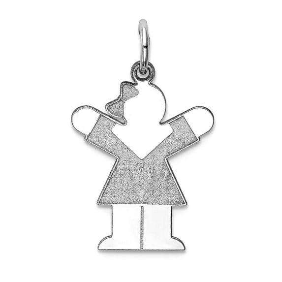 925 Sterling Silver Solid Polished Love Charm 23x15mm Wide Pendant Necklace for Women - .6 Grams