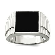 JEWELRYWEB 925 Sterling Silver Solid Polished Mens Simulated Onyx Ring Size 10 4.5mm Wide-Ring for Men